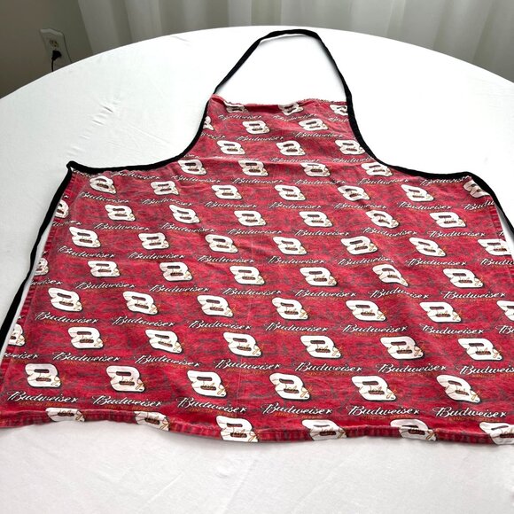 Budweiser Dale Earnhardt Jr #8 Nascar Race Logo Red Apron Cooking BBQ Tailgating - Picture 2 of 5